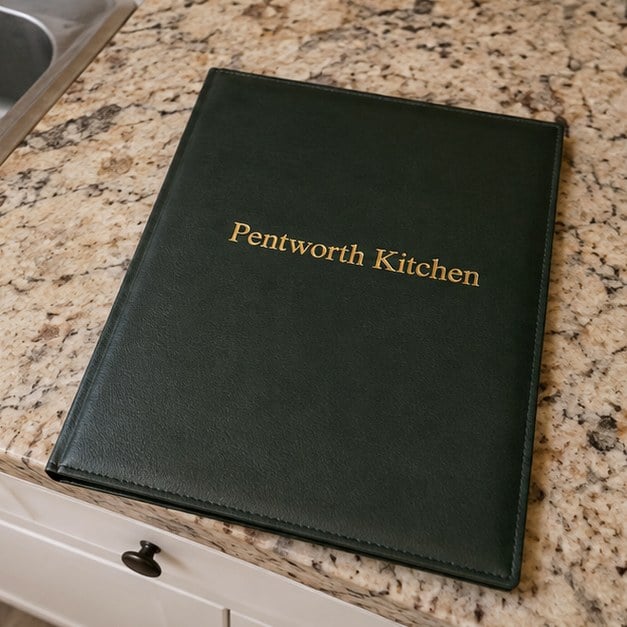 Custom menu covers — customer photo