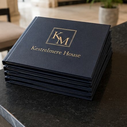 Customized menu covers for hotels, spas and room service