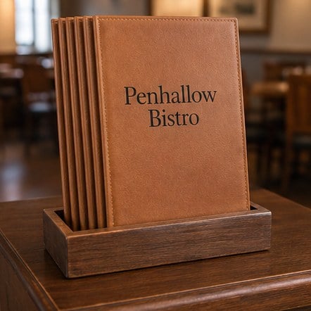 Customized menu covers for independent restaurants and bistros